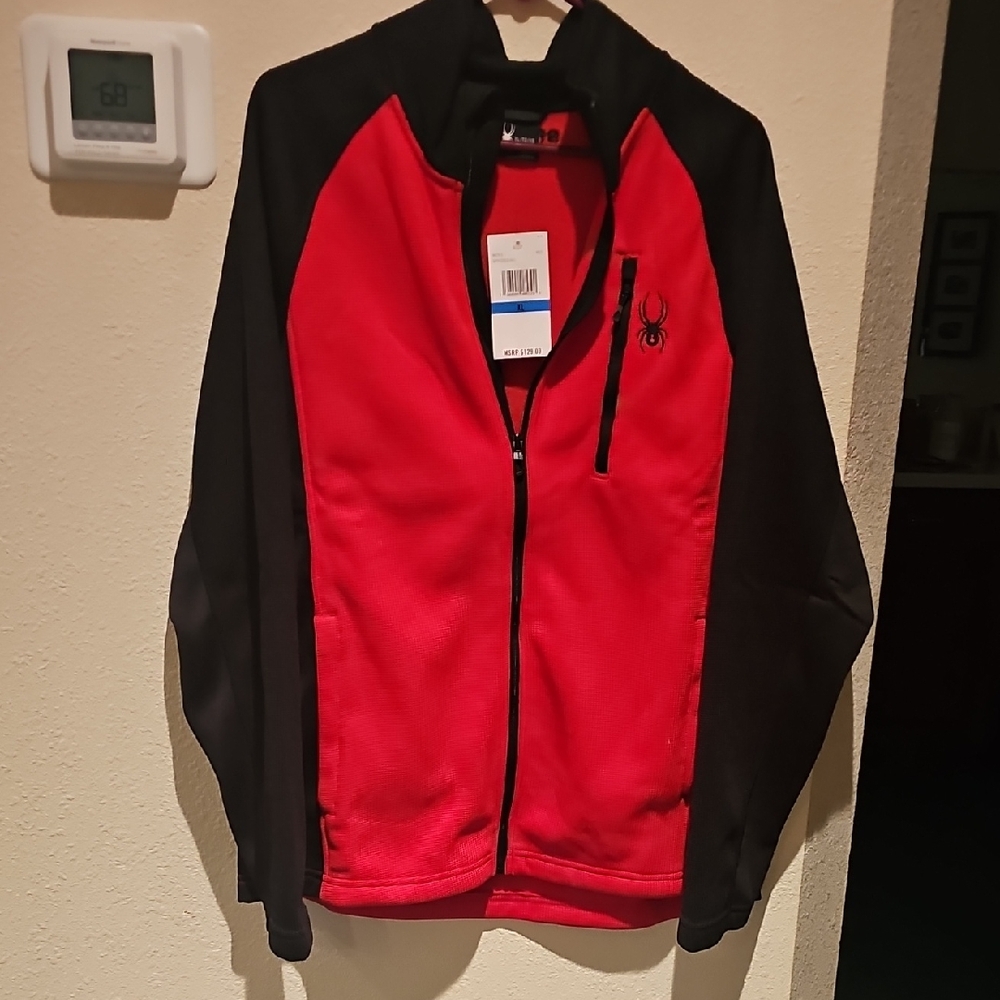 Spyder Men's Performance Jacket in Red and Black No Hood